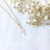 Croix ajourée - plaqué or - 1