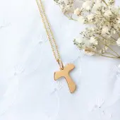 Croix du Tau - plaqué or - 1