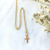 Croix classique 12 mm - plaqué or - 1