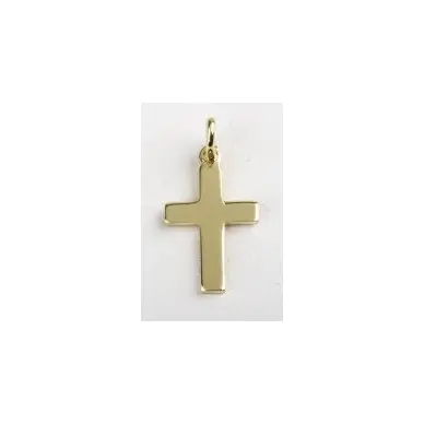 Croix plate 15 mm - plaqué or -