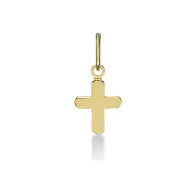 Petite croix arrondie 10 mm en or 18 carats