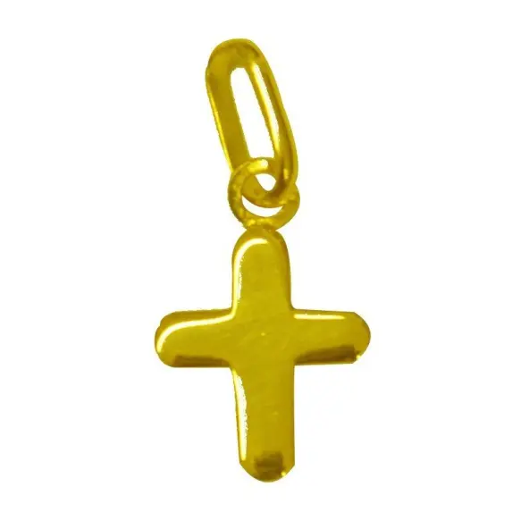 Petite croix arrondie 10 mm en or 18 carats