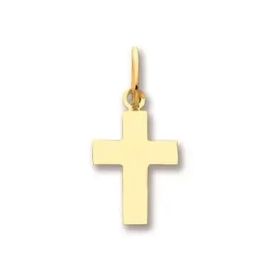 Croix plate 14 mm en or 18 carats