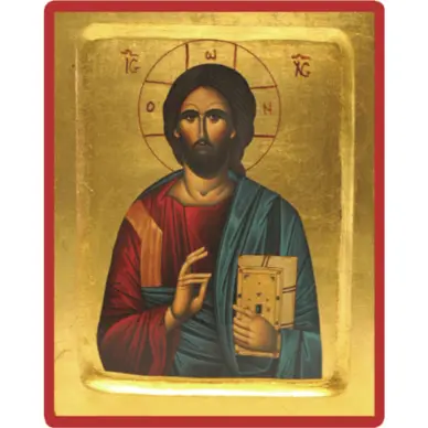 Icône creuse Christ Pantocrator livre fermé