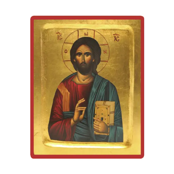Icône creuse Christ Pantocrator livre fermé