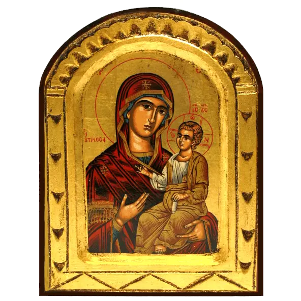 Icône Sculptée arrondie Marie Porte du Ciel