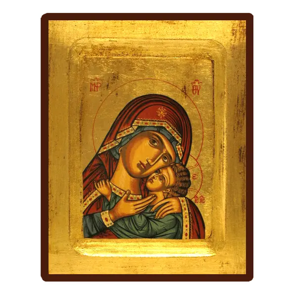 Icône Creuse Vierge de Korsun rouge