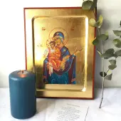 Icône Creuse Vierge Toute Puissante bleue - 1