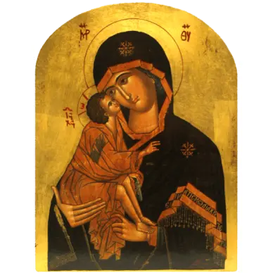 Icône Plate Arrondie Vierge de Vladimir