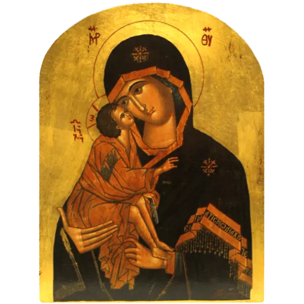 Icône Plate Arrondie Vierge de Vladimir