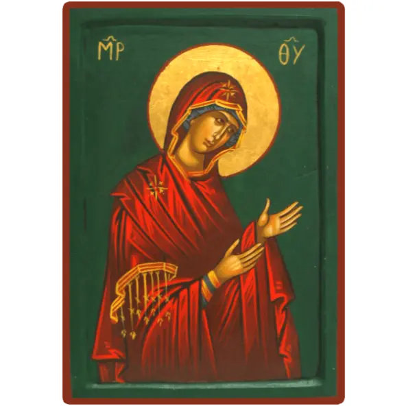 Icône Vierge en Prière peinte à la main