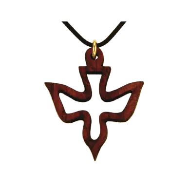 Pendentif Colombe de l'Esprit - Bois avec cordon