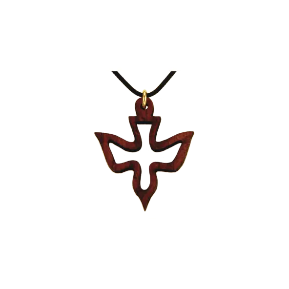 Pendentif Colombe de l'Esprit - Bois avec cordon