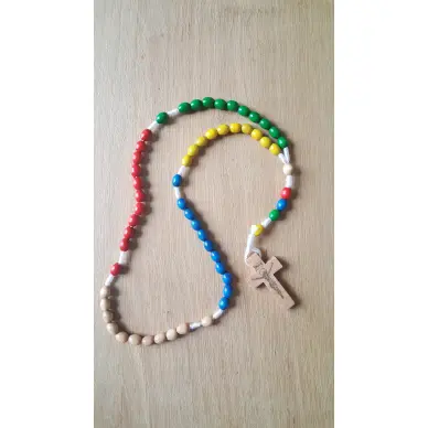 Chapelet Missionnaire en bois - grains ovales