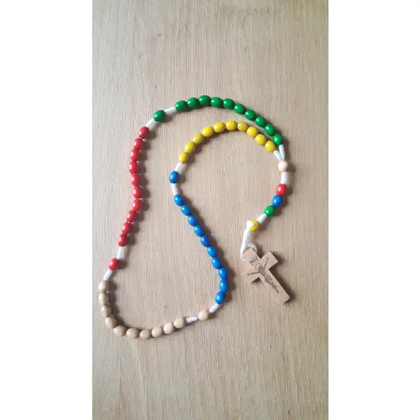 Chapelet Missionnaire en bois - grains ovales