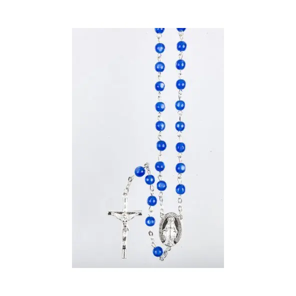 Chapelet Vierge Miraculeuse - Résine Bleue