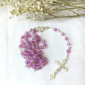 Chapelet Vierge Marie - Résine Mauve - 1