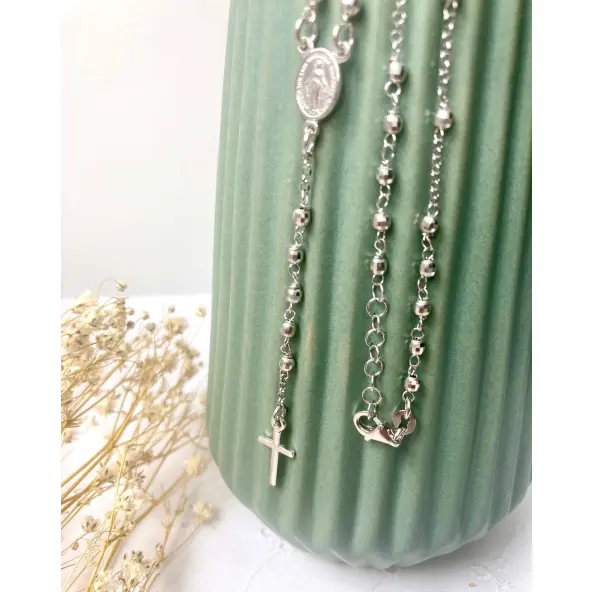 Chapelet en argent - Médaille miraculeuse