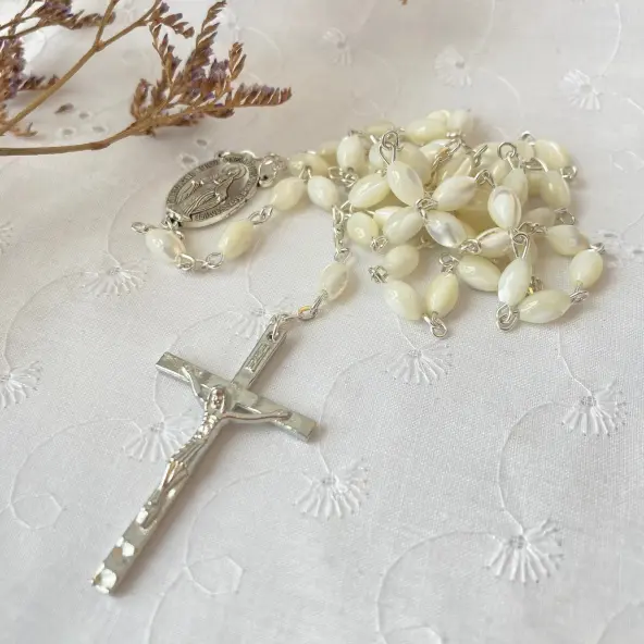 Chapelet Vierge Miraculeuse - Nacre - 59 cm