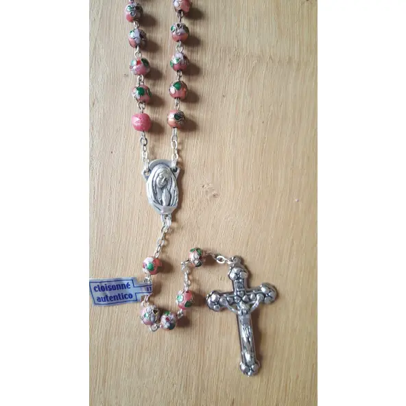 Chapelet cloisonné - Rose