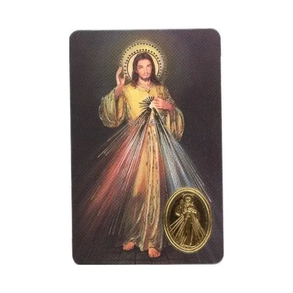 Carte de prière avec poinçon - Christ Miséricordieux
