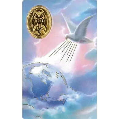 Carte de prière avec poinçon - Saint Esprit