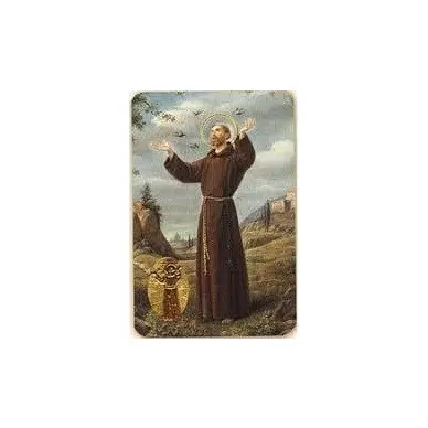 Carte de prière avec poinçon - Saint François