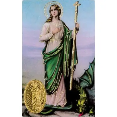 Carte de prière avec poinçon - Sainte Marthe