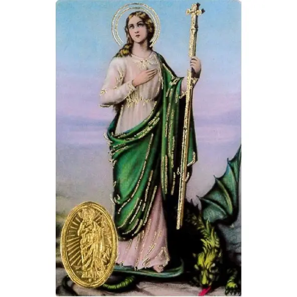 Carte de prière avec poinçon - Sainte Marthe