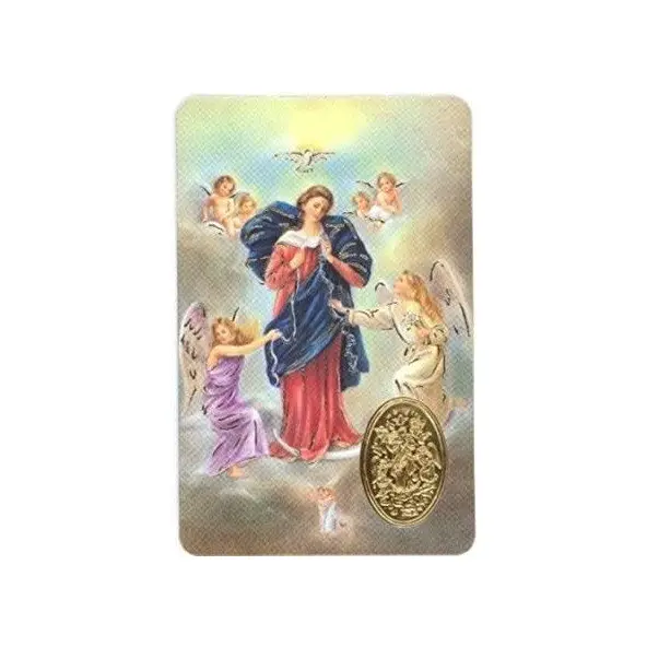 Carte de prière avec poinçon - Marie qui défait les nœuds