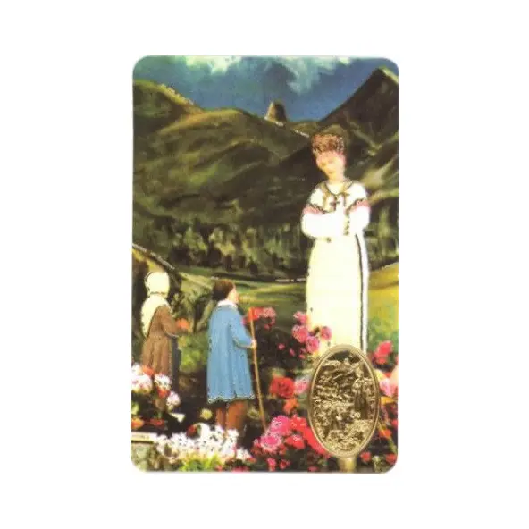 Carte de prière avec poinçon - Notre-Dame de la Salette