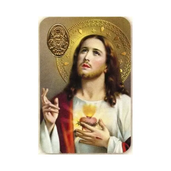 Carte de prière avec poinçon - Sacré-Cœur de Jésus