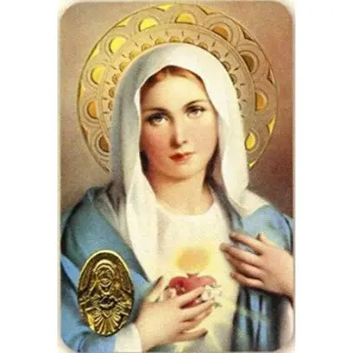 Carte de prière avec poinçon - Sacré Cœur de Marie