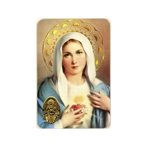 Carte de prière avec poinçon - Sacré Cœur de Marie