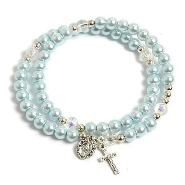 Bracelet chapelet bleu