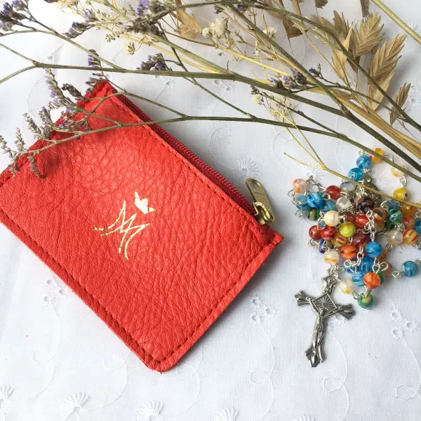Pochette en cuir pour chapelet - Couleur au choix
