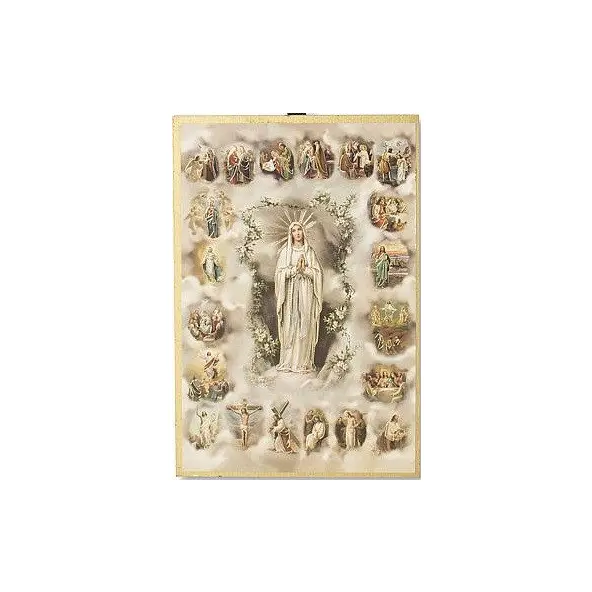 Cadre à suspendre de Notre-Dame de Lourdes et du Rosaire