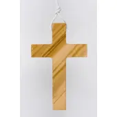 Croix d'aube bois d'olivier avec fin cordon - 8 cm - 2
