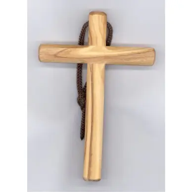 Croix d'aube en bois d'olivier sans cordon - 10 cm