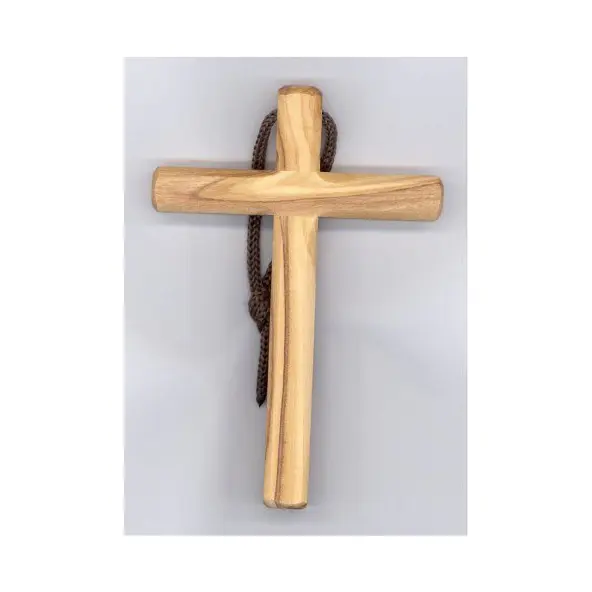 Croix d'aube en bois d'olivier sans cordon - 10 cm