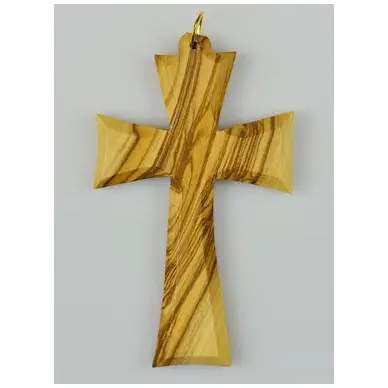 Croix d'aube en bois d'olivier sans cordon - 8 cm