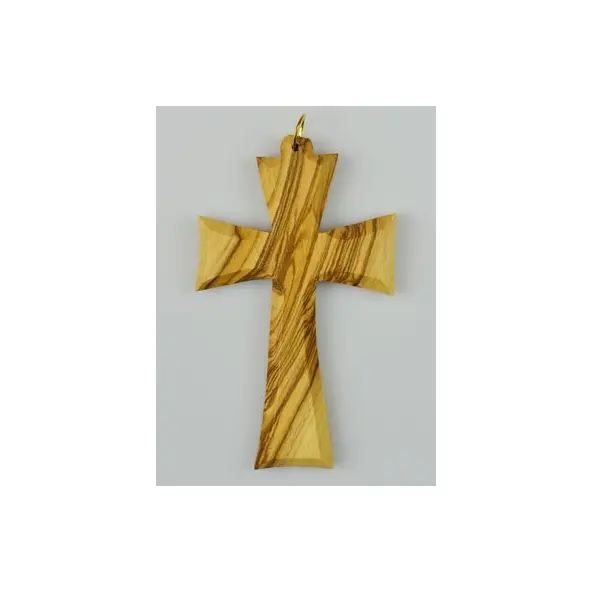 Croix d'aube en bois d'olivier sans cordon - 8 cm
