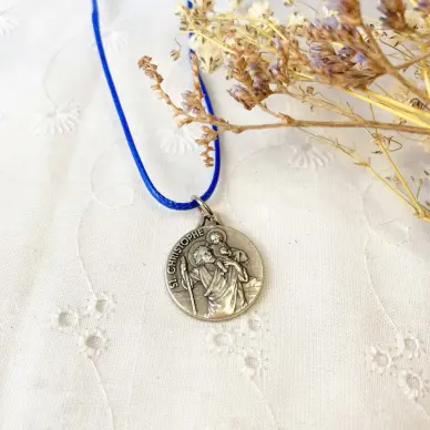 Médaille Saint Christophe - métal argenté - 18 mm