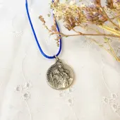 Médaille Saint Christophe - métal argenté - 18 mm - 1