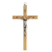 Crucifix en bois d'olivier biseauté - 4