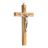 Crucifix en bois d'olivier biseauté - 5