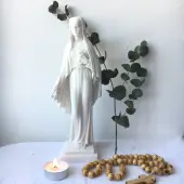Statue de la Vierge aux Roses en albâtre - 25 cm - 1