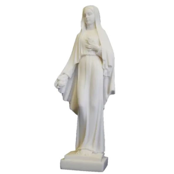 Statue de la Vierge aux Roses en albâtre - 25 cm