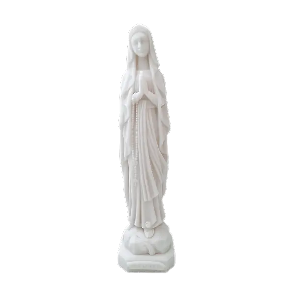Statue de la Vierge de Lourdes en albâtre - 20 cm