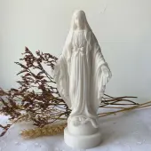 Statue Vierge Miraculeuse blanche en albâtre - 2